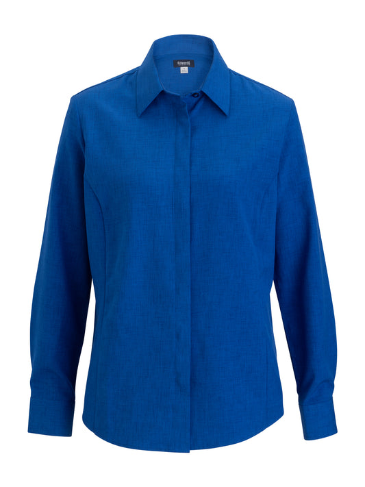 Women's Flexbatiste Café Long Sleeve Shirt - 5297 - Cobalt