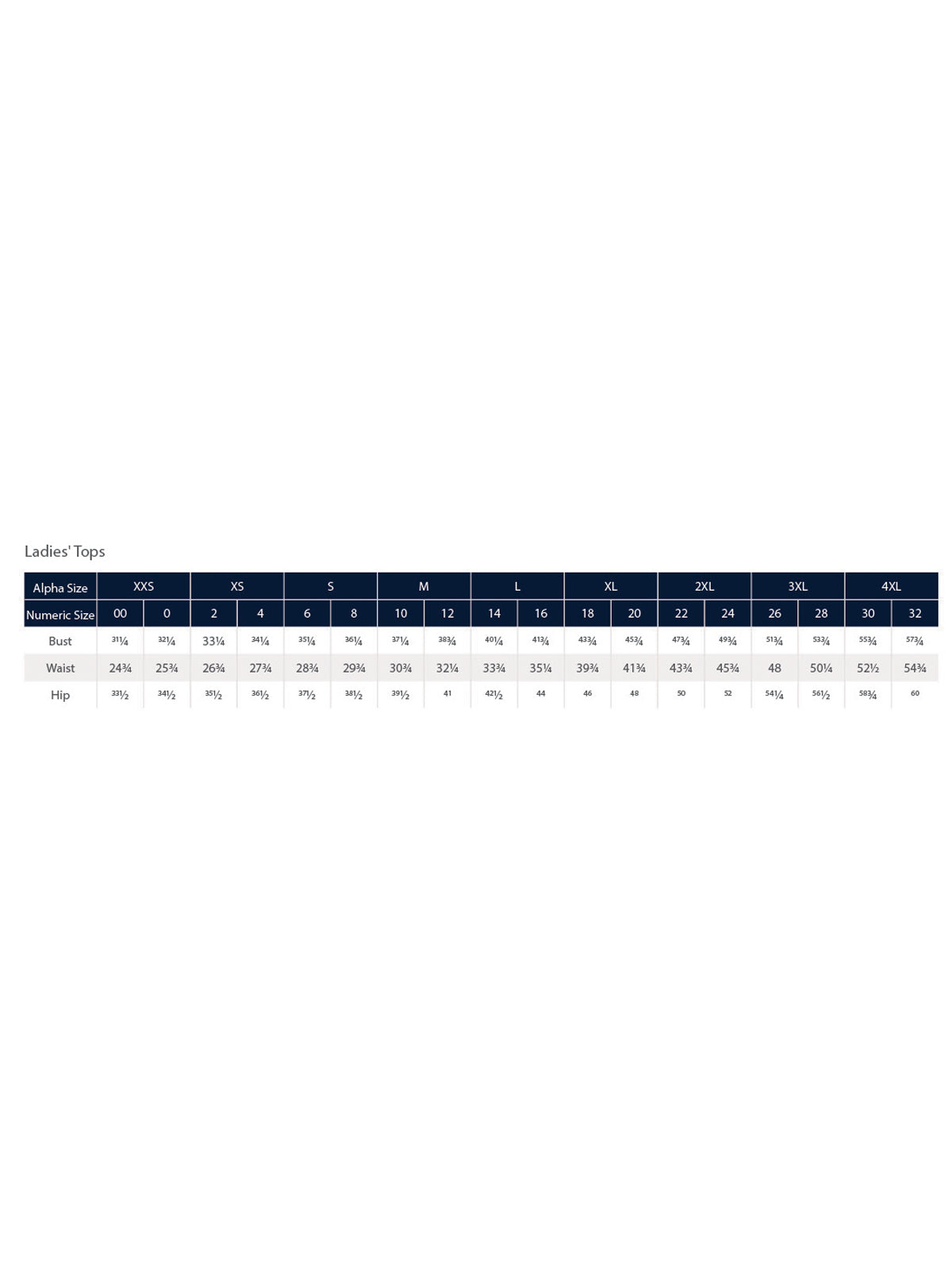 SIZECHART