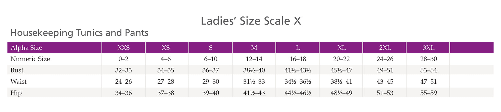 SIZECHART