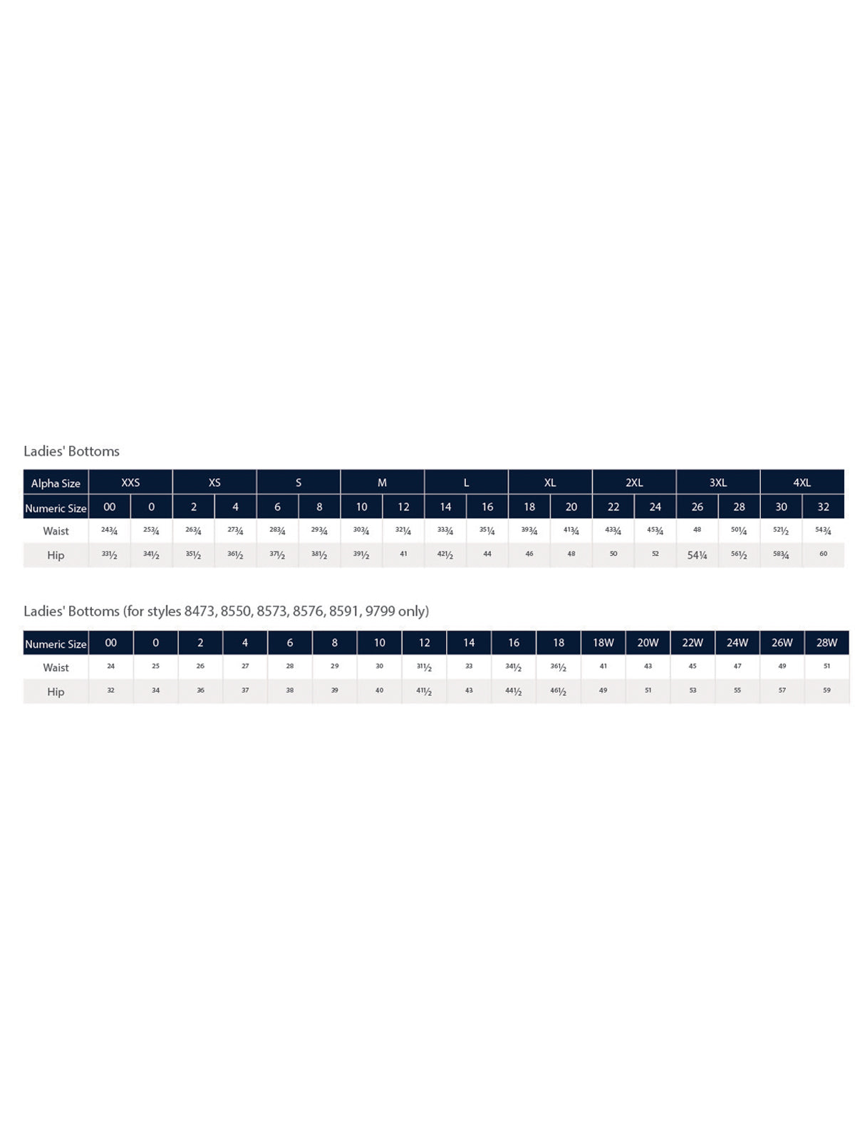 SIZECHART