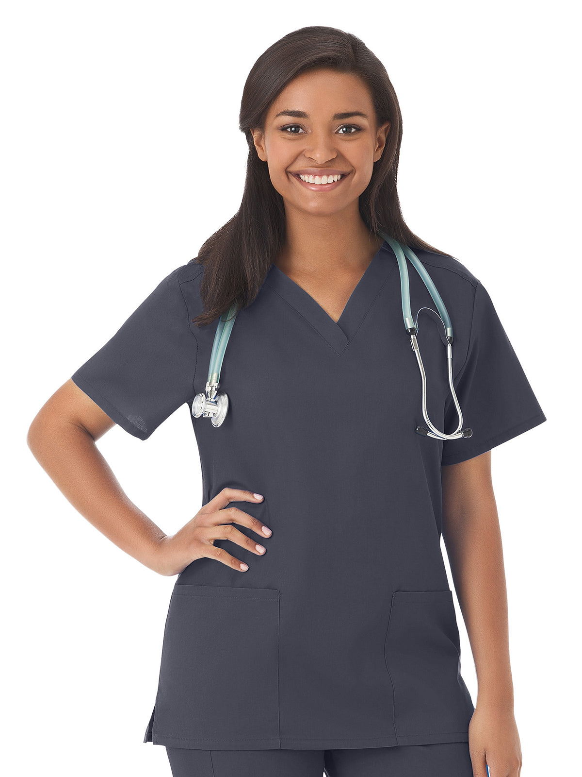 Women's 2-Pocket Top - 14700 - Charcoal