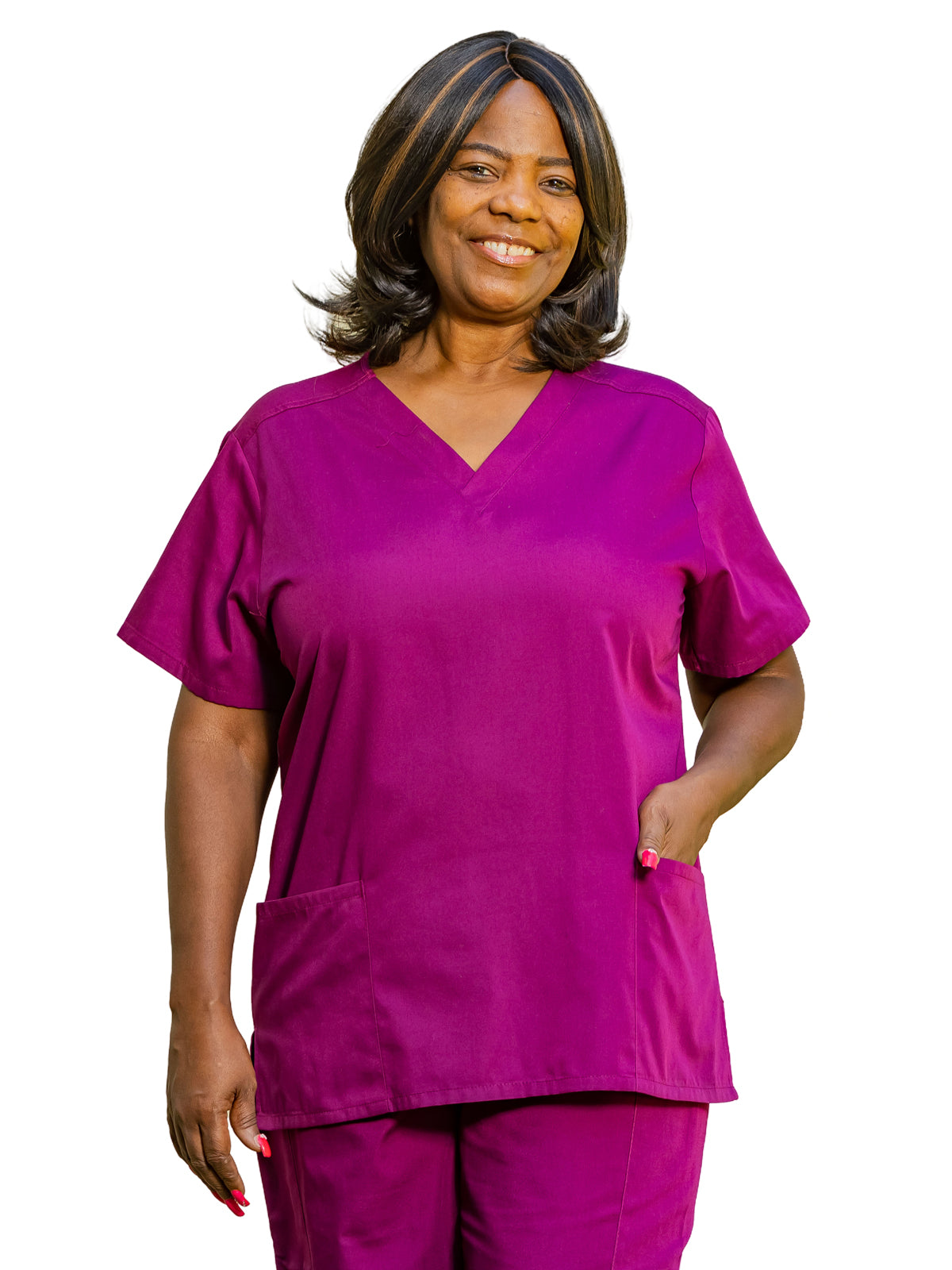 Women's 2-Pocket Top - 14700 - Plumberry/Wine