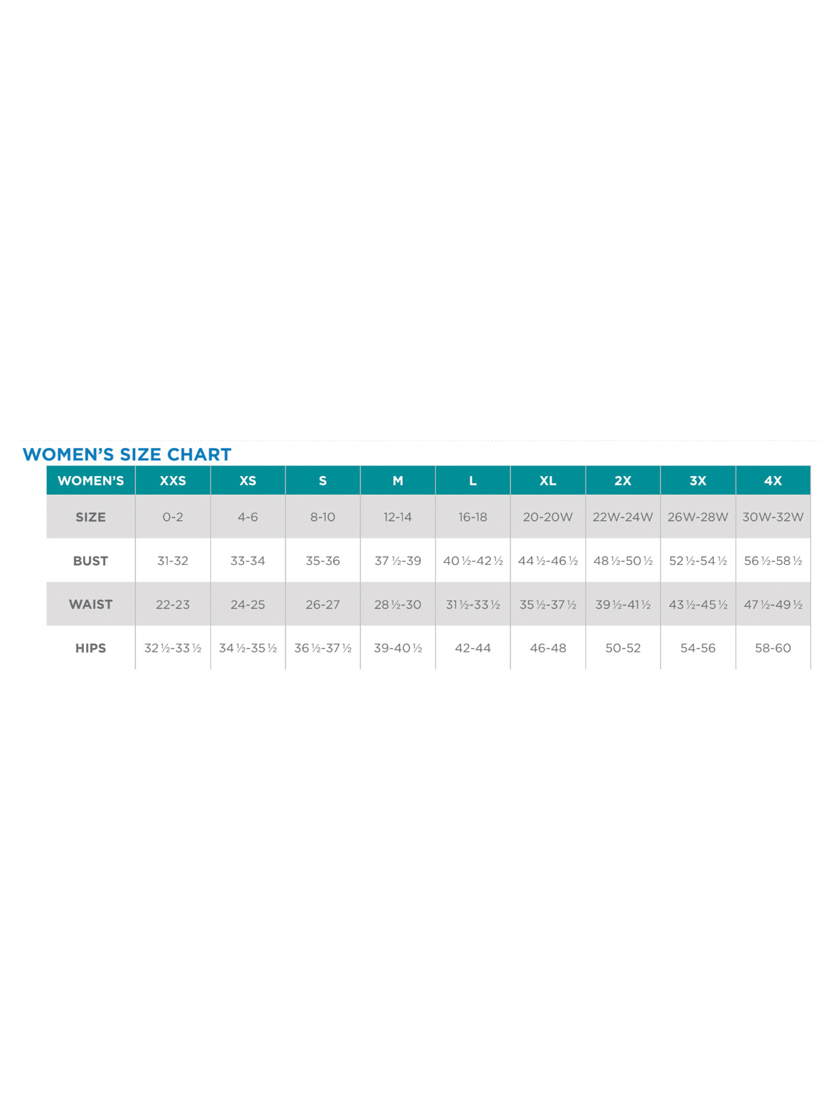 SIZECHART