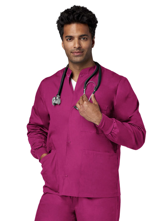 Unisex 4-Pocket Snap Front Jacket - 14780 - Plumberry/Wine