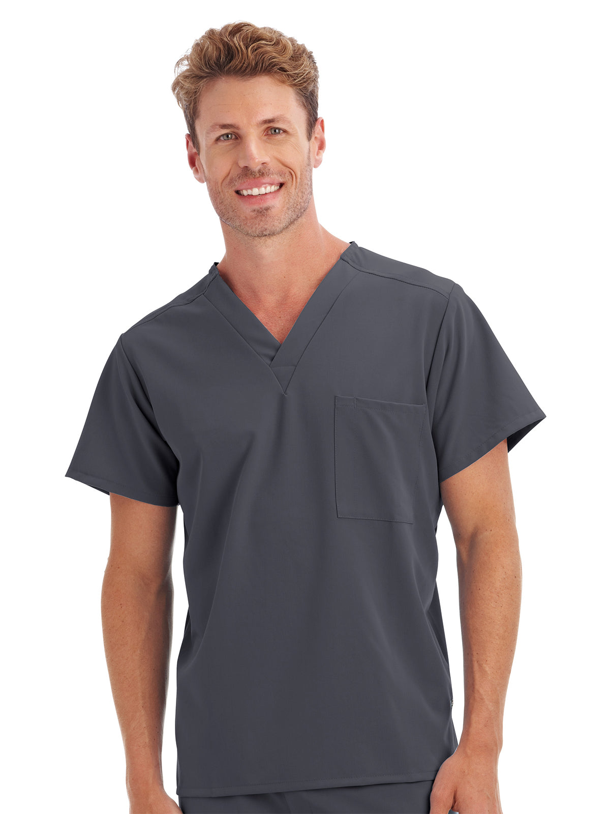 Unisex 1-Pocket V-Neck Top - 2200 - Charcoal
