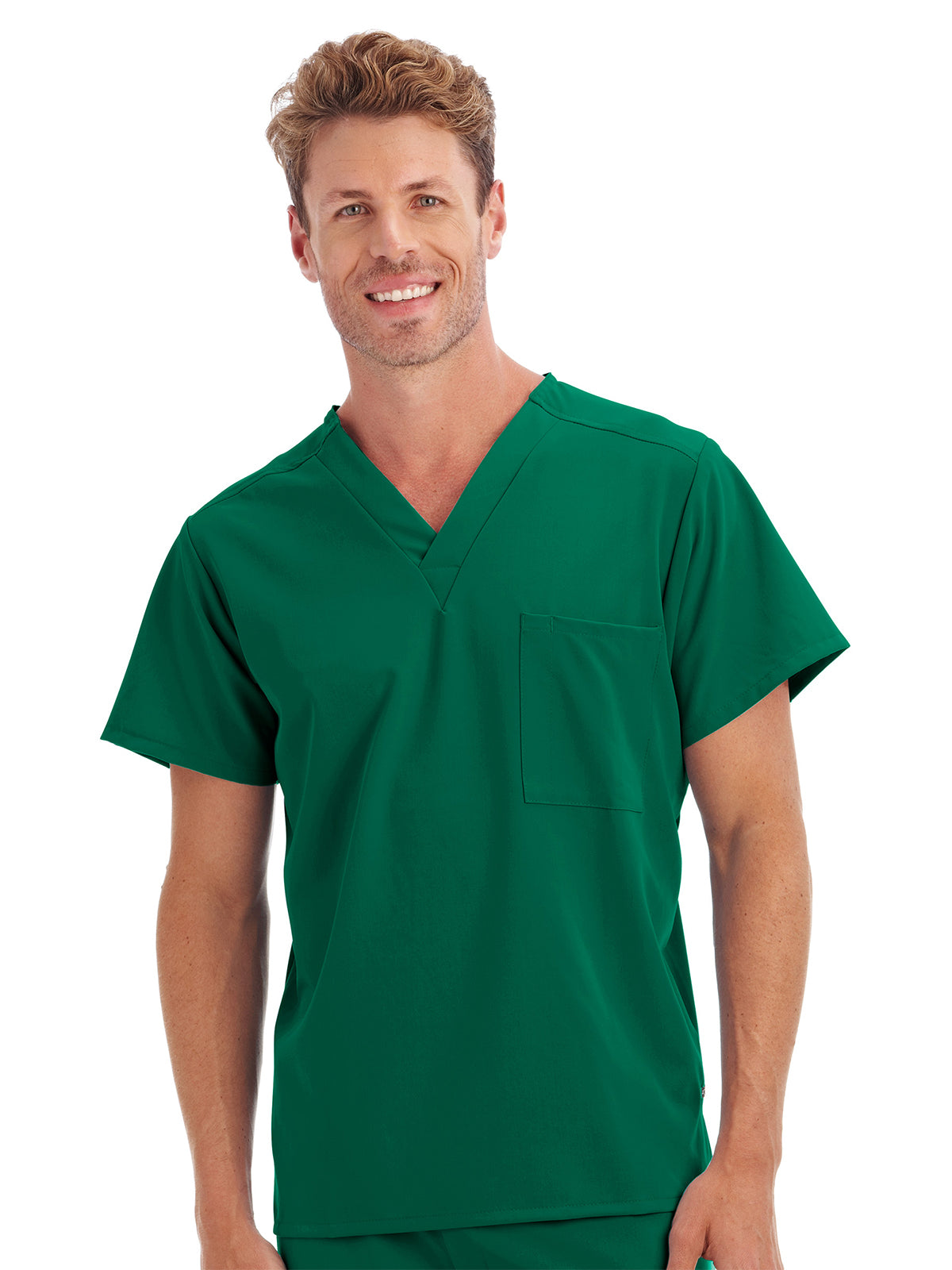 Unisex 1-Pocket V-Neck Top - 2200 - Spruce/Hunter