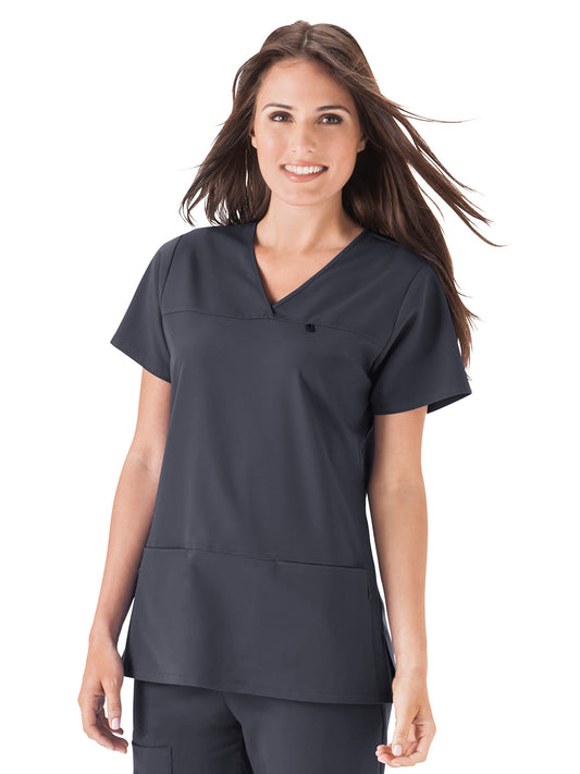 Women's 4-Pocket Highcross Neck Top - 2299 - Charcoal