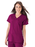 Women's 4-Pocket Highcross Neck Top - 2299 - Plumberry/Wine