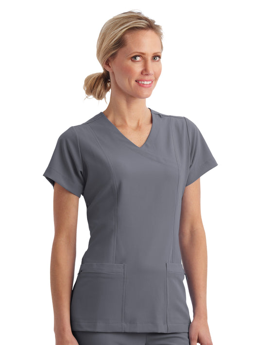 Women's 5-Pocket Mock Wrap Top - 2306 - Pewter