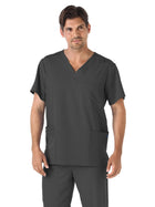 Unisex 4-Pocket V-Neck Top - 2371 - Charcoal