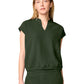 Women's 3-Pocket Mandarin Collar Crop Top - 00014 - Dark Pine