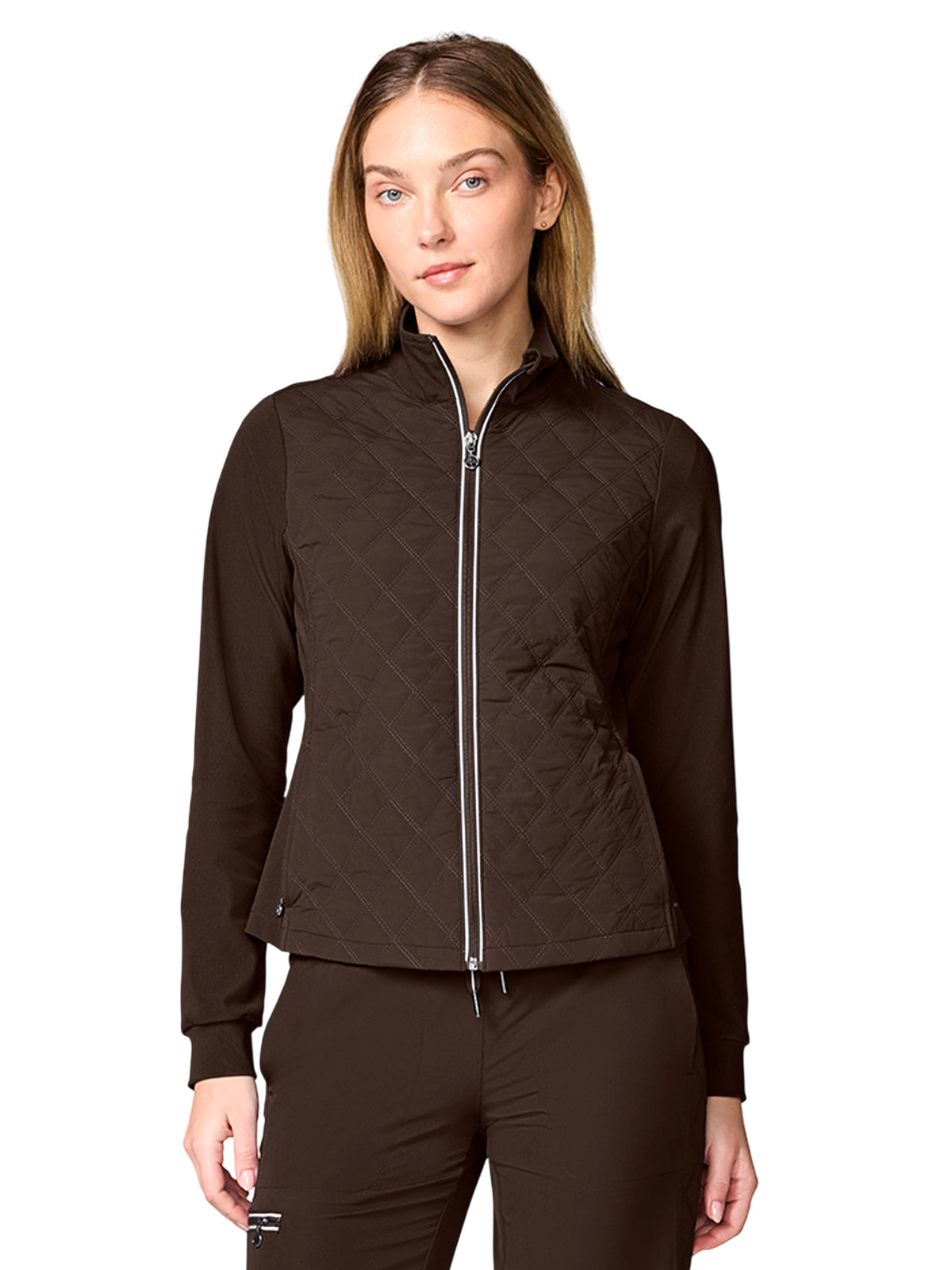 Women's 3-Pocket Quilted Jacket - 00016 - Dark Chocolate