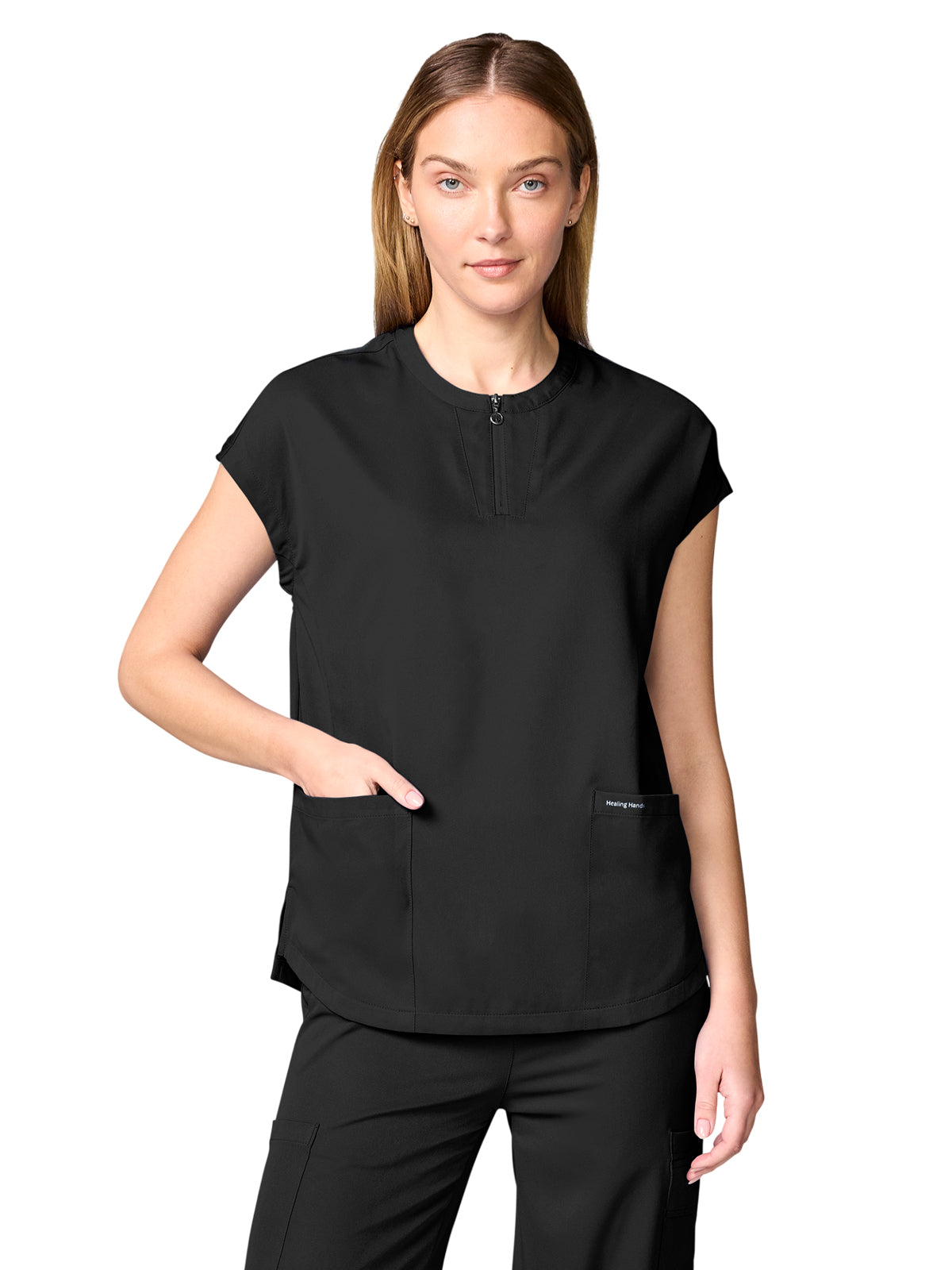 Women's 2-Pocket Dolman Tops - 00050 - Black