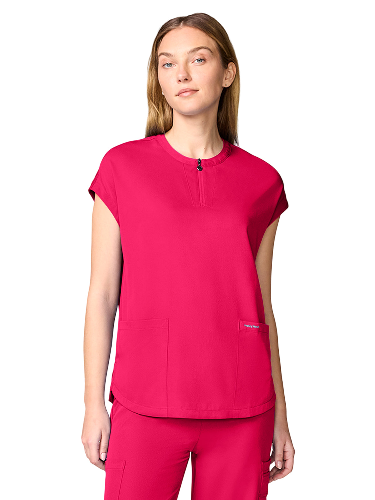 Women's 2-Pocket Dolman Tops - 00050 - Carnation Pink