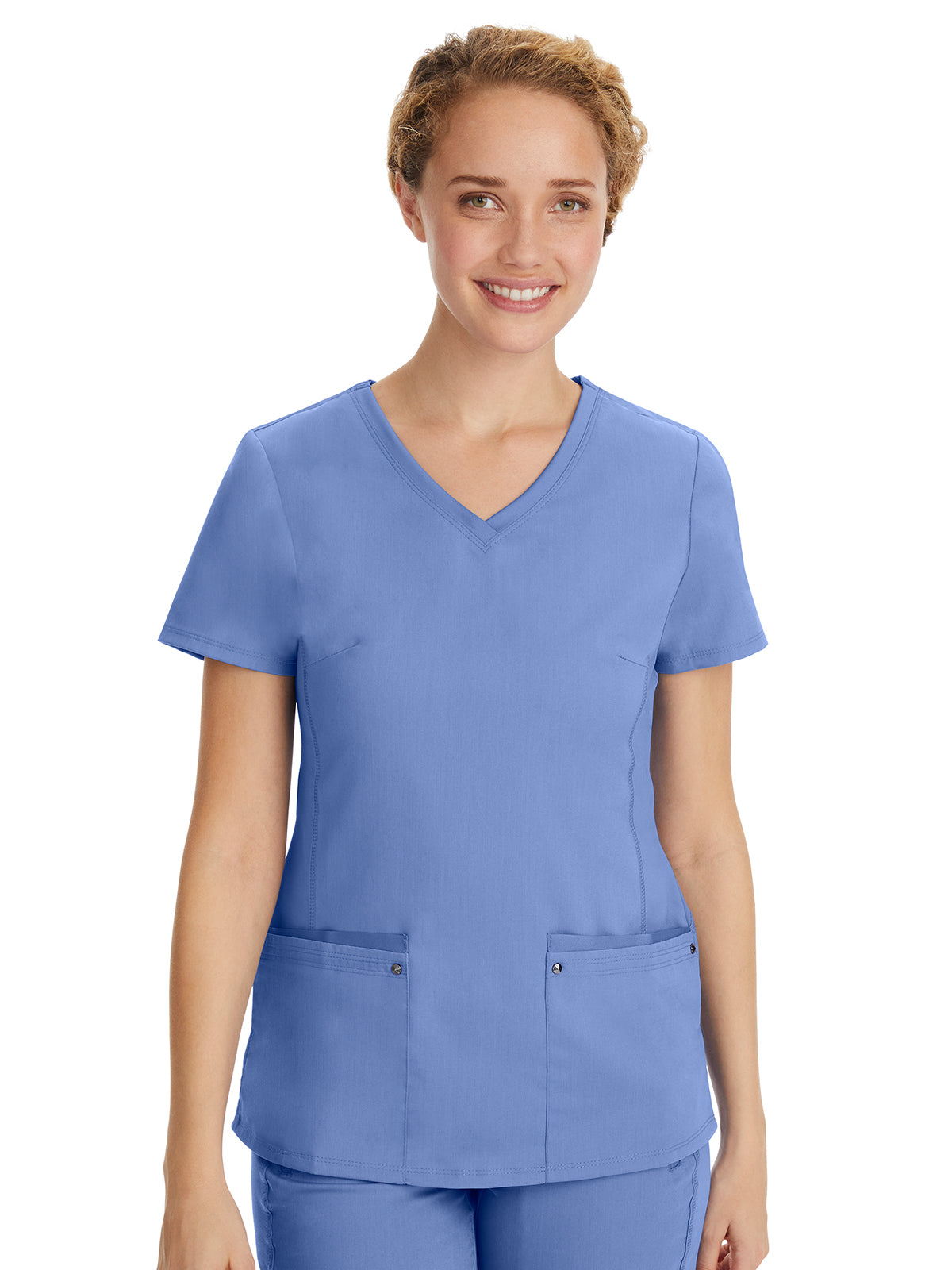 Women's 2-Pocket Juliet Stylish V-Neck Top - 2245 - Ceil