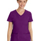 Women's 2-Pocket Juliet Stylish V-Neck Top - 2245 - Eggplant