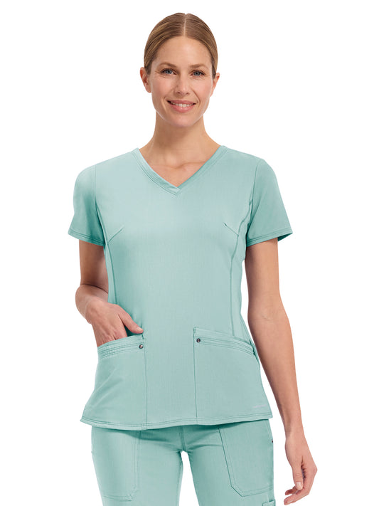 Women's 2-Pocket Juliet Stylish V-Neck Top - 2245 - Rainwater