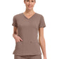 Women's 2-Pocket Juliet Stylish V-Neck Top - 2245 - Santa Fe Tan