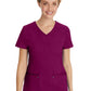 Women's 2-Pocket Juliet Stylish V-Neck Top - 2245 - Wine