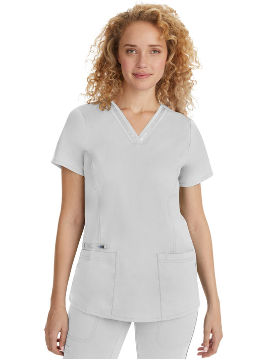 Women's 3-Pocket Jasmin Ribbon Trim Top - 2278 - White