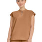 Women's 2-Pocket Sandy Mandarin Collar Top - 2286 - Caramel Cafe
