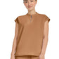 Women's 2-Pocket Sandy Mandarin Collar Top - 2286 - Caramel Cafe