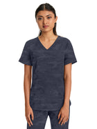 Women's 2-Pocket Joy Camo V-Neck Top - 2353 - Pewter