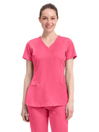 Women's 4-Pocket Monica V-Neck Top - 2500 - Carnation Pink