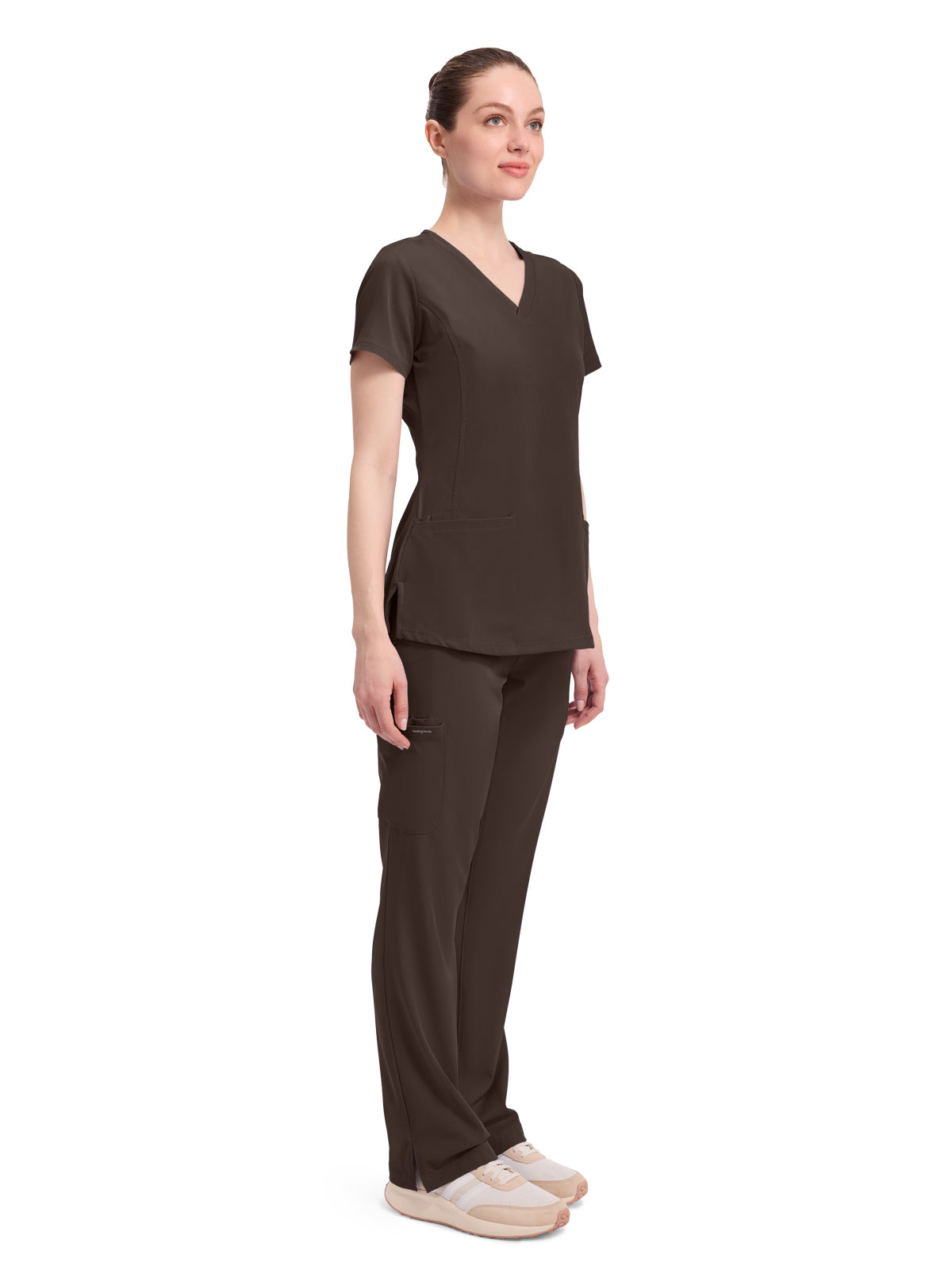 Women's 4-Pocket Monica V-Neck Top - 2500 - Dark Chocolate