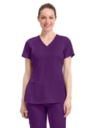 Women's 4-Pocket Monica V-Neck Top - 2500 - Eggplant