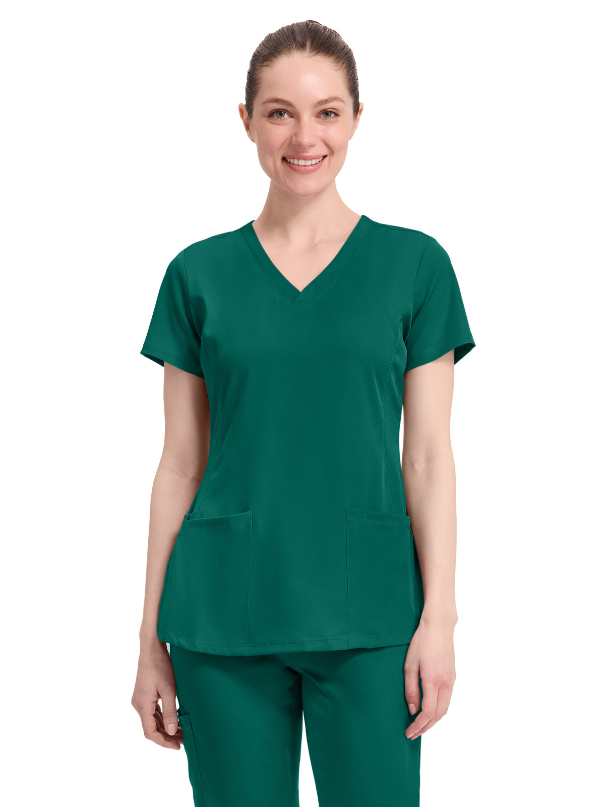 Women's 4-Pocket Monica V-Neck Top - 2500 - Hunter