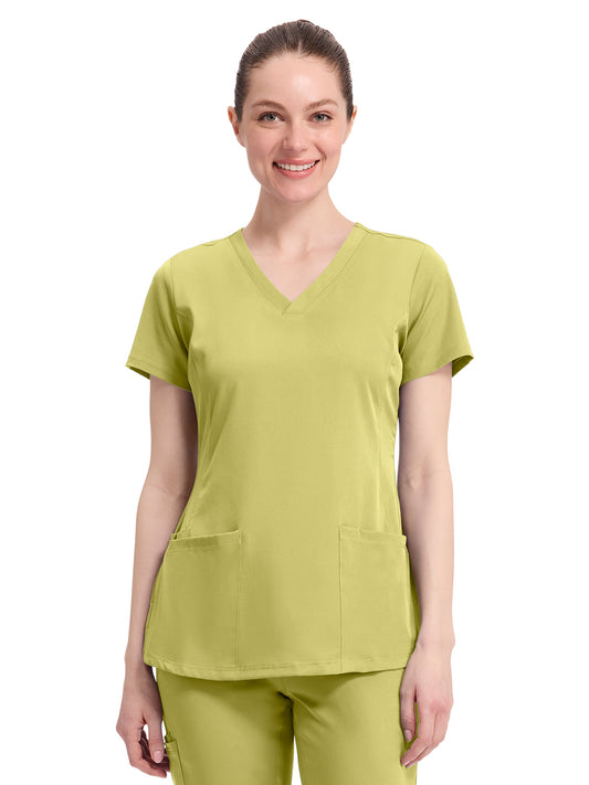 Women's 4-Pocket Monica V-Neck Top - 2500 - Retro Lime