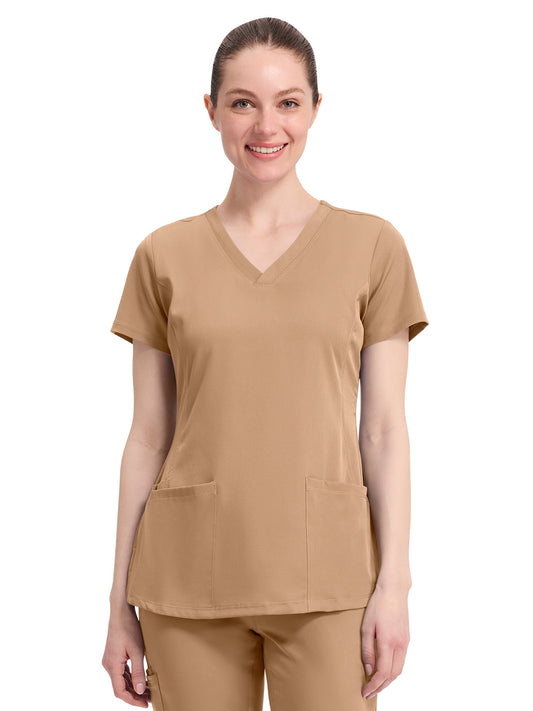 Women's 4-Pocket Monica V-Neck Top - 2500 - Sand Dunes