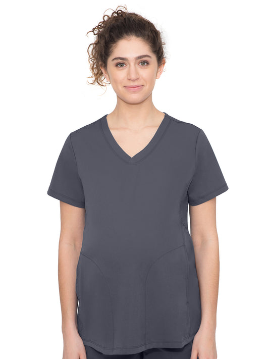 Women's 2-Pocket Mila Moisture Wicking Maternity Top - 2510 - Pewter