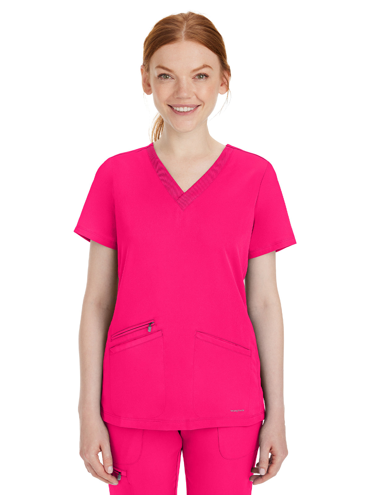 Women's 3-Pocket Mariah Rib V-Neck Top - 2530 - Carnation Pink