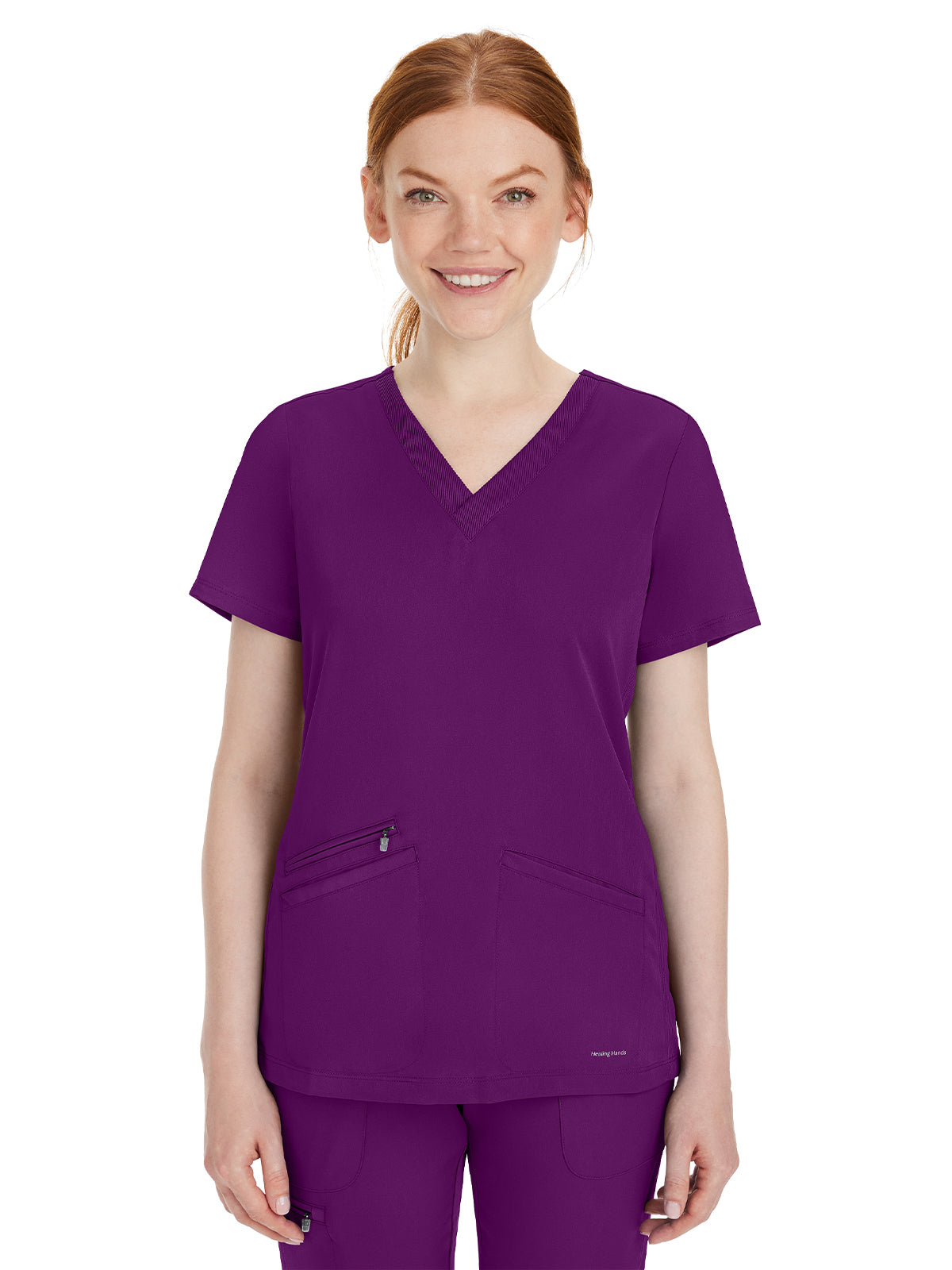 Women's 3-Pocket Mariah Rib V-Neck Top - 2530 - Eggplant