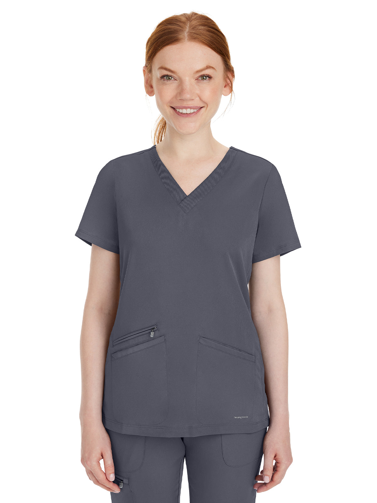 Women's 3-Pocket Mariah Rib V-Neck Top - 2530 - Pewter