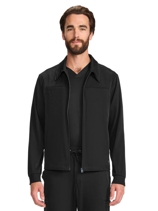 Men's 7-Pocket Zip Front Jacket - 322 - Black