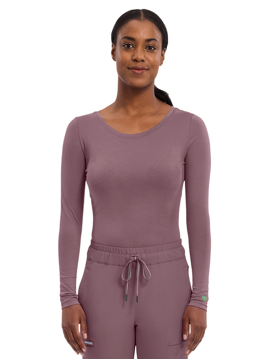 Women's Pocketless Melissa Long Sleeve Underscrub Tee - 5047 - Elderberry
