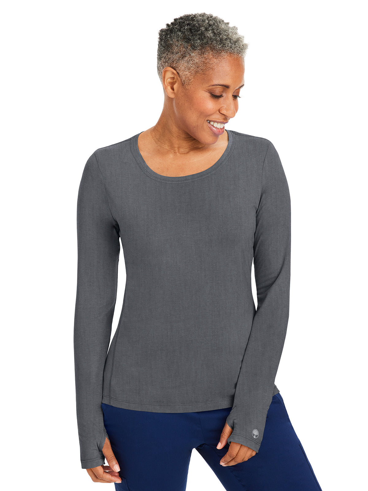 Women's Pocketless Mackenzie Crew Neck Underscrub Tee - 5051 - Heather Grey