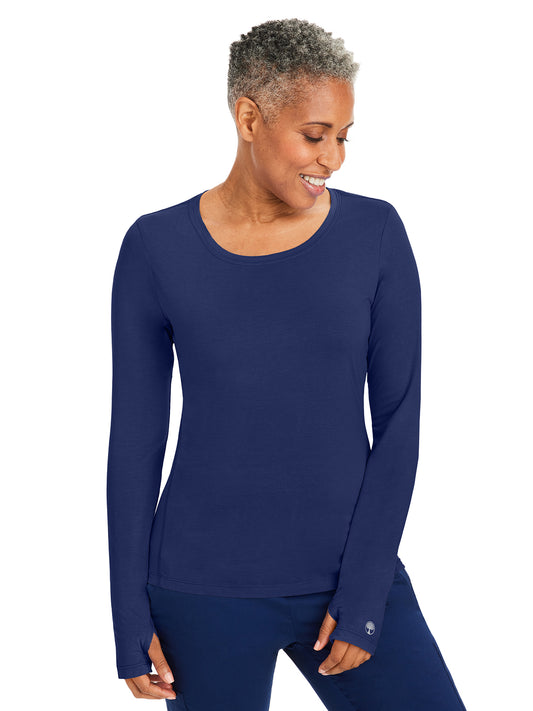 Women's Pocketless Mackenzie Crew Neck Underscrub Tee - 5051 - Navy