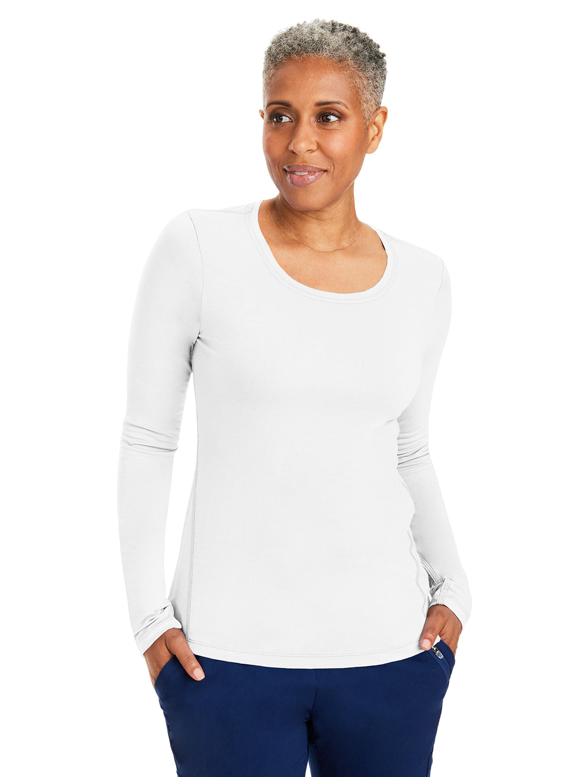 Women's Pocketless Mackenzie Crew Neck Underscrub Tee - 5051 - White