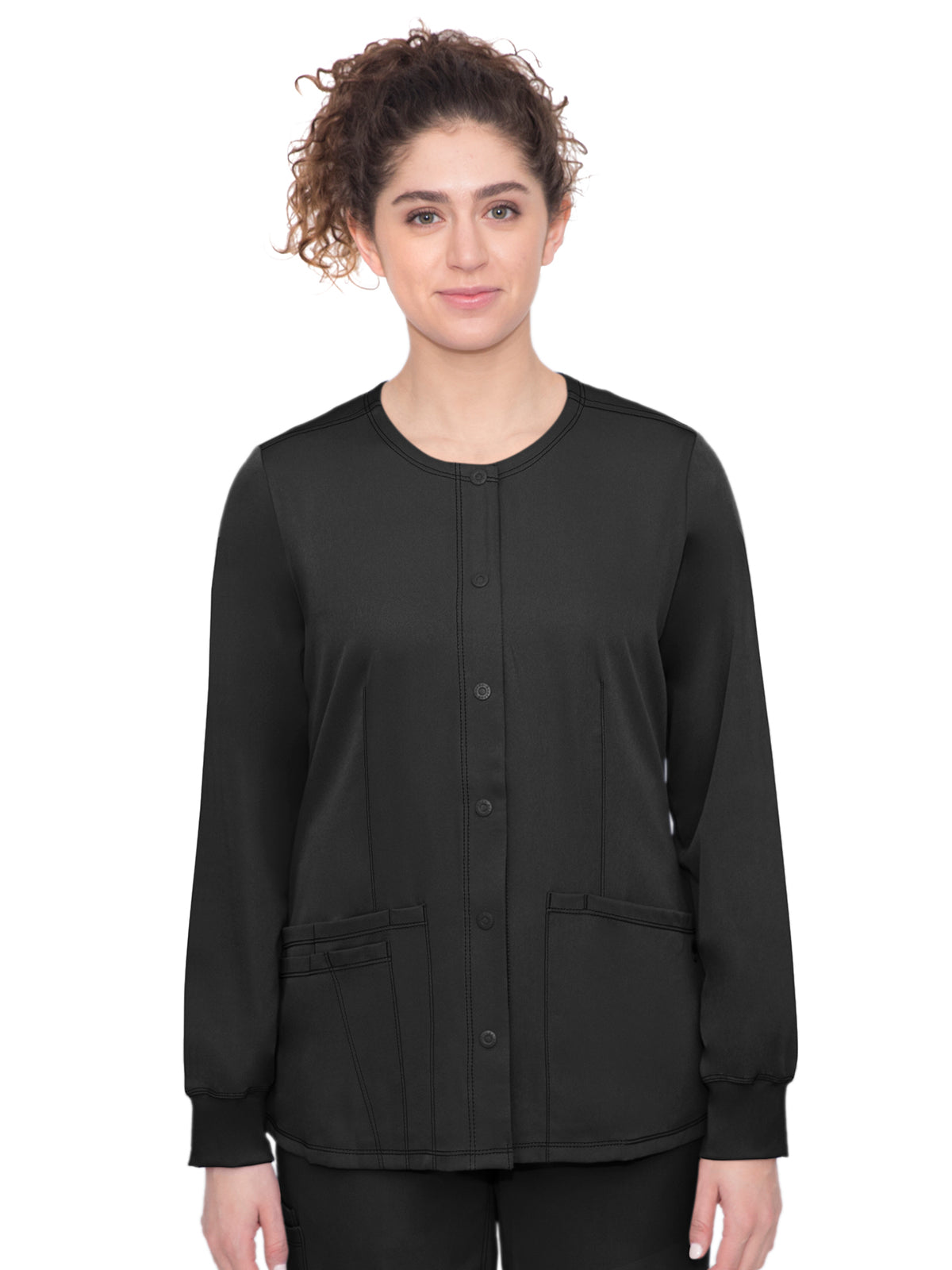Women's 4-Pocket Megan Snap Front Jacket - 5500 - Black