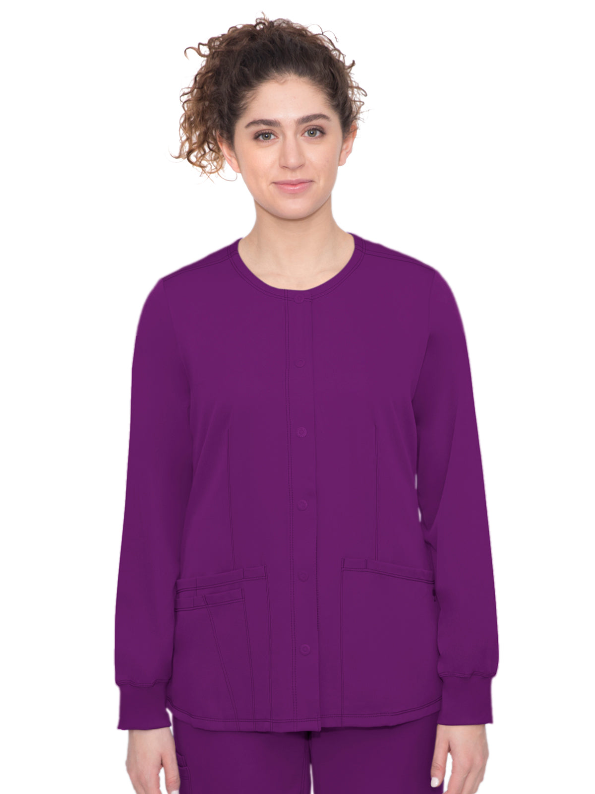 Women's 4-Pocket Megan Snap Front Jacket - 5500 - Eggplant