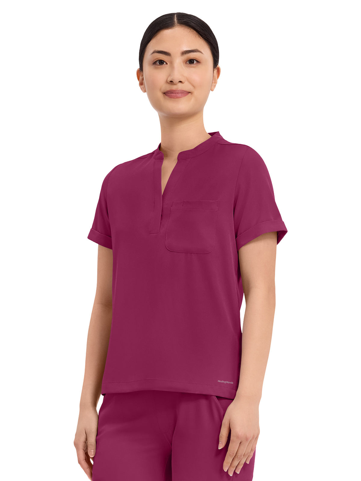 Women's 1-Pocket Macy Mandarin Top - 650 - Wine