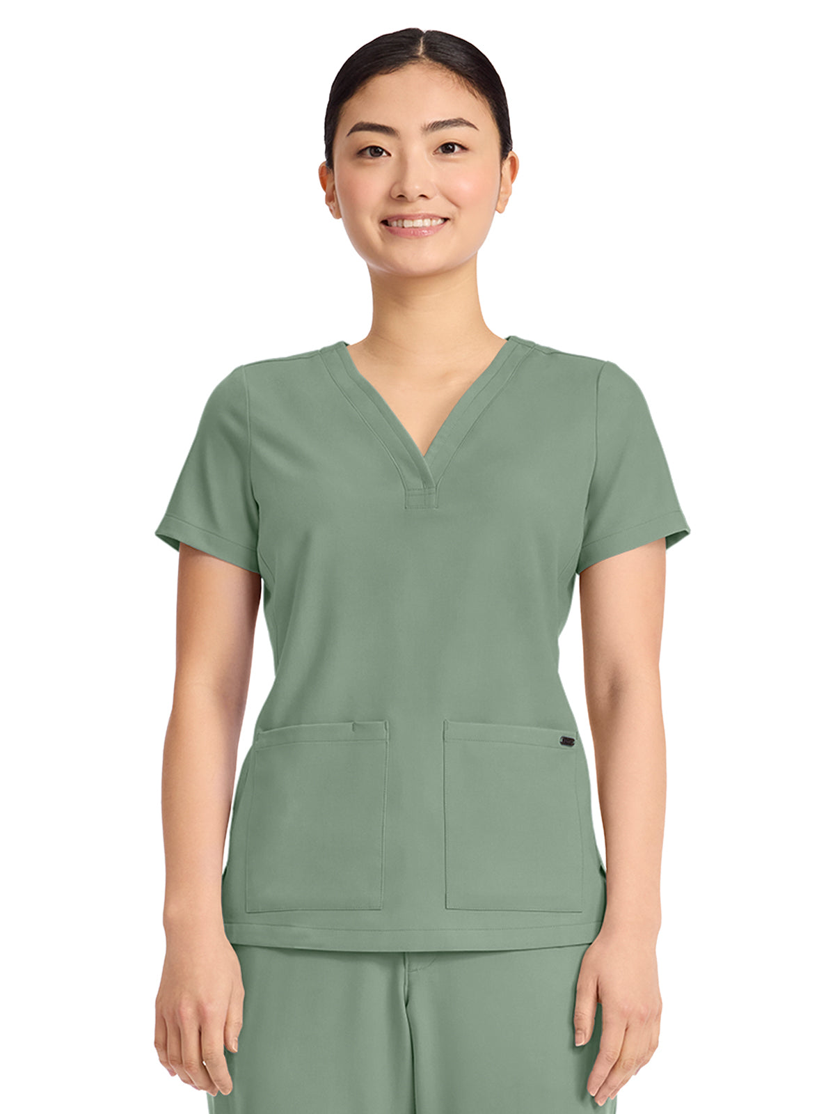 Women's 3-Pocket Y-Neck Top - 751 - Acadia Green