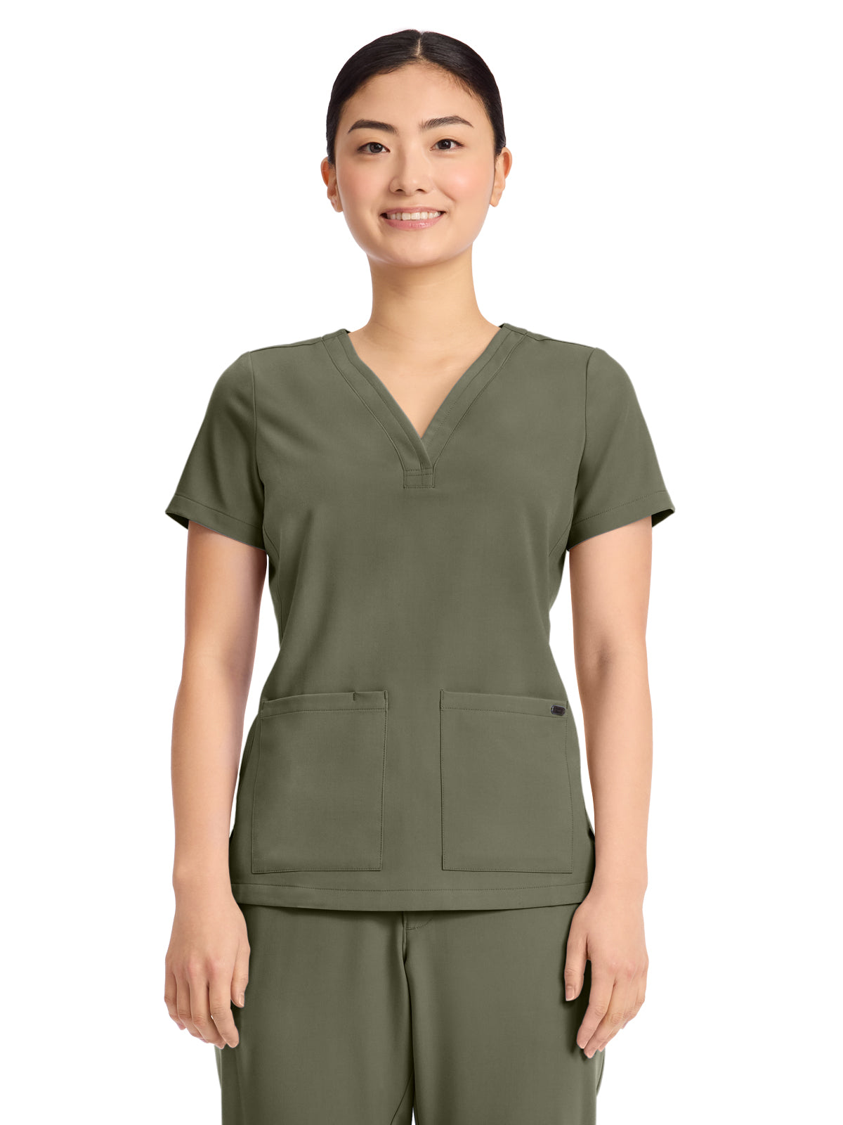 Women's 3-Pocket Y-Neck Top - 751 - Olive
