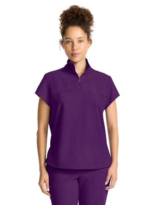 Women's 1-Pocket Partial Zip Top - 752 - Eggplant