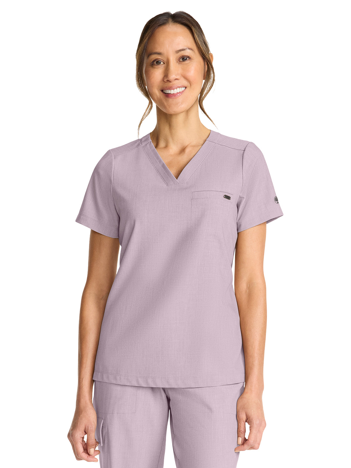 Women's 1-Pocket V-Neck Top - 755 - Pink Pearl