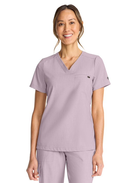 Women's 1-Pocket V-Neck Top - 755 - Pink Pearl